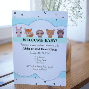 Sweet Animal Baby Shower Invitation