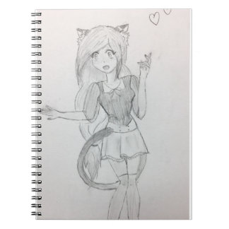 Sweet Anime Cat Girl Notebook
