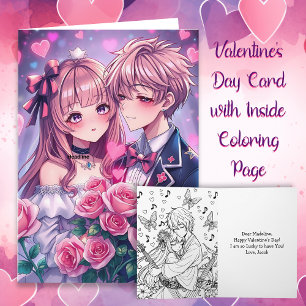 Sweet Anime Personalised Photo Valentine's Day Card