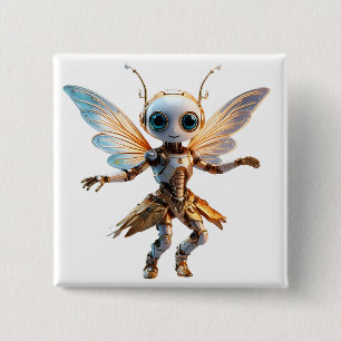 Sweet Ant Girl Dancing Robot Pixie 15 Cm Square Badge