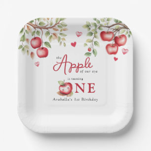 Sweet Apple Of Our Eye 1st Birthday Paper Plate