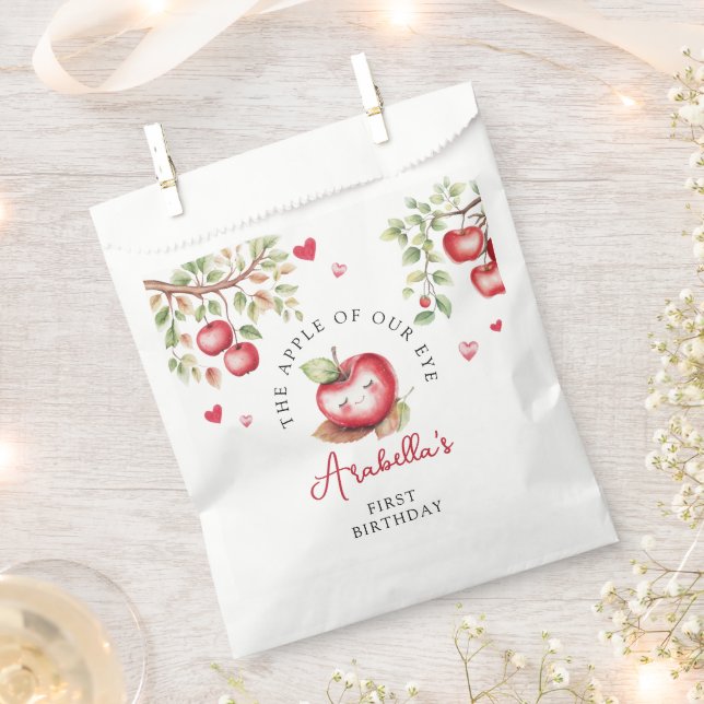 Sweet Apple Of Our Eye Birthday Party Favour Bags (Clipped)