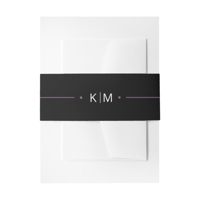 Sweet Arch Wedding Black Lilac ID998 Invitation Belly Band (Front Example)