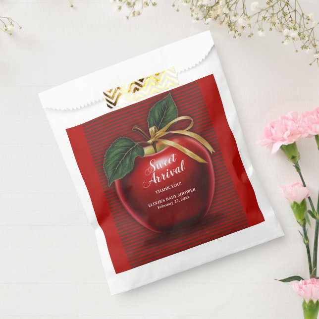 Sweet Arrival Red Apple Baby Shower Favour Bags (Sealed)