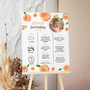 Sweet As A Peach 1st Birthday Milestone Sign