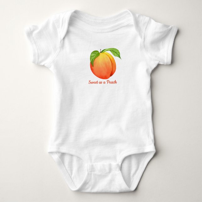 Sweet as a peach baby bodysuit (Front)
