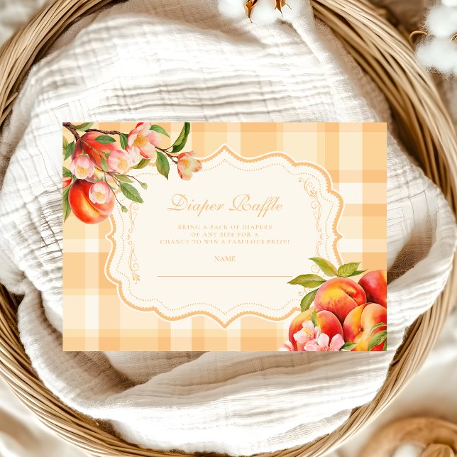 Sweet As A Peach Baby Shower Diapper Raffle Enclosure Card (Creator Uploaded)