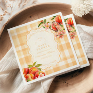 Sweet As A Peach Baby Shower Napkin