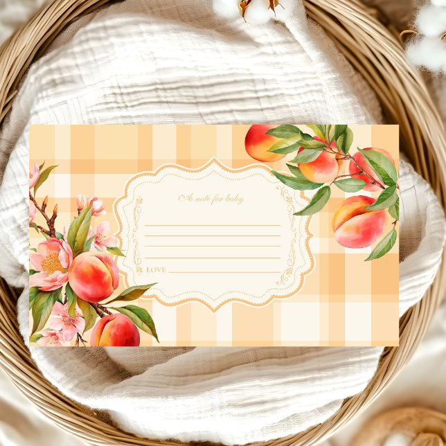 Sweet As A Peach Baby Shower Note for Baby Enclosure Card (Creator Uploaded)