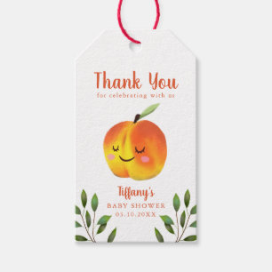 Sweet As A Peach Baby Shower Thank You Favour Gift Tags