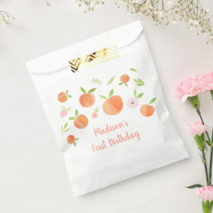 Sweet As A Peach Birthday Favour Bags