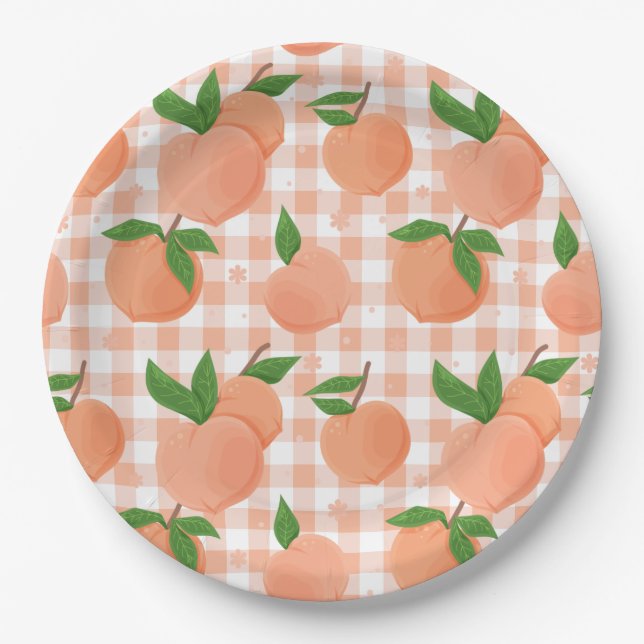 Sweet as a Peach Birthday Paper Plate (Front)