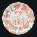 Sweet as a Peach Birthday Party Plates<br><div class="desc">Sweet plates for a sweet as a peach little girl. These plates are PERFECT for a first birthday or any age to celebrate your sweet as a peach little one.</div>