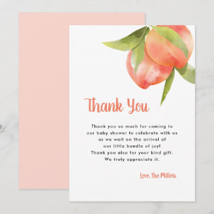 Sweet As A Peach Birthday Party Thank You Invitati Invitation