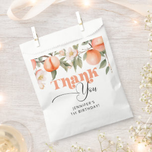 Sweet as a peach birthday thank you favour bags