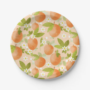 Sweet as a Peach Blossom Peachy Paper Plate
