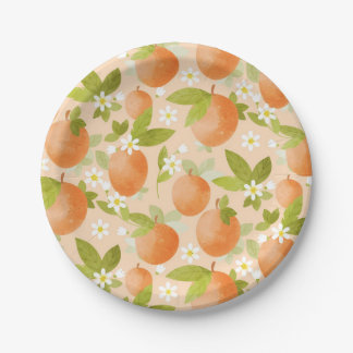 Sweet as a Peach Blossom Peachy Paper Plate