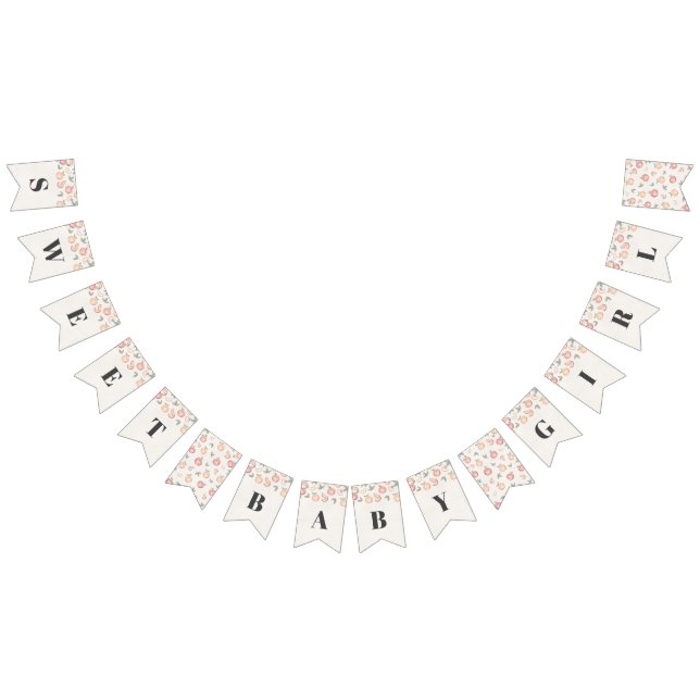 sweet as a peach boho baby shower banner (All)