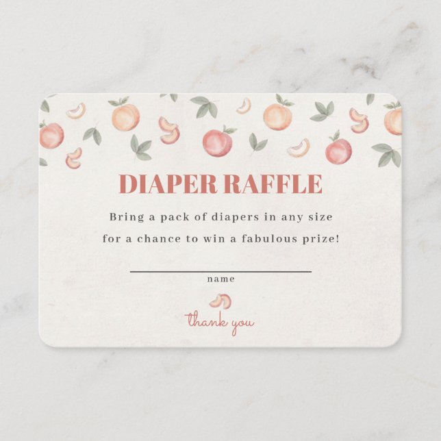sweet as a peach diaper raffle invitation insert (Front)