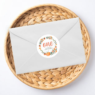 Sweet as a Peach First Birthday Sticker