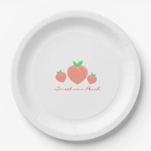Sweet as a Peach Girly Birthday  Paper Plate