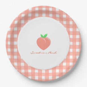 Sweet as a Peach Girly Birthday  Paper Plate