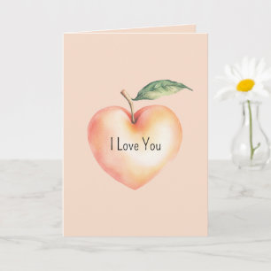 Sweet as a Peach Heart Love Card