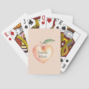Sweet As A Peach Heart Playing Cards