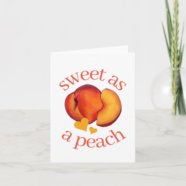 Sweet as a Peach Peaches 16 Sixteenth Birthday Thank You Card (Front)