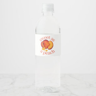 Sweet as a Peach Peaches 16 Sixteenth Birthday Water Bottle Label