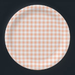 Sweet as a Peach plaid Birthday Paper Plates<br><div class="desc">Sweet as a Peach! Birthday party plates with peach coloured plaid.</div>