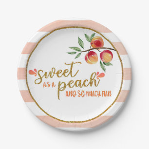Sweet as a Peach Plate - Stripes