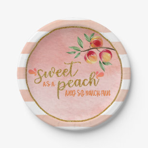 Sweet as a Peach Plate - Stripes (P)