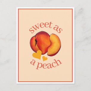 Sweet as a Peach Ripe Georgia Peaches Fruit Postcard