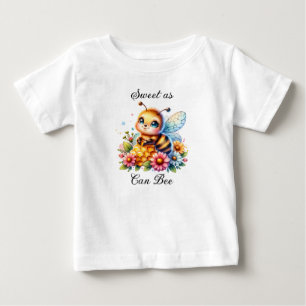Sweet as Can Be   Honey bee and Flowers Baby T-Shirt