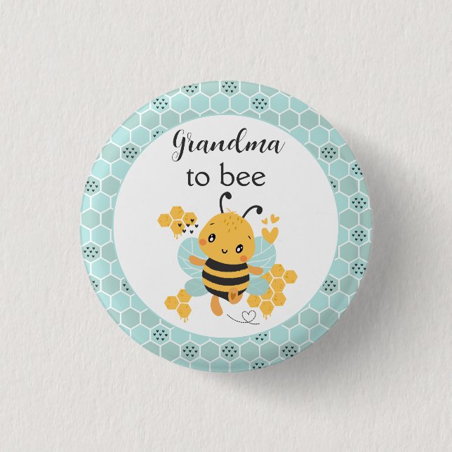 Sweet as Can Bee Baby Boy Baby Shower 3 Cm Round Badge (Front)