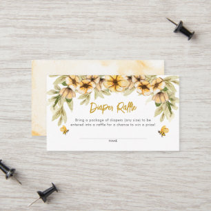 Sweet As Can Bee Baby Diaper Raffle Card