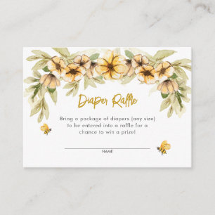 Sweet As Can Bee Baby Shower Diaper Raffle Enclosure Card