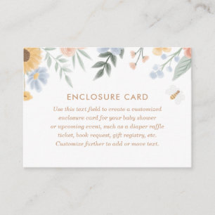 Sweet as can Bee Baby Shower Enclosure Card