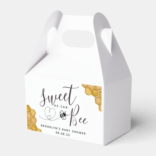 Sweet as Can Bee Baby Shower   Favour Box (Front Side)