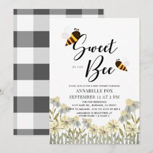 Sweet as can Bee Baby Shower Invitation