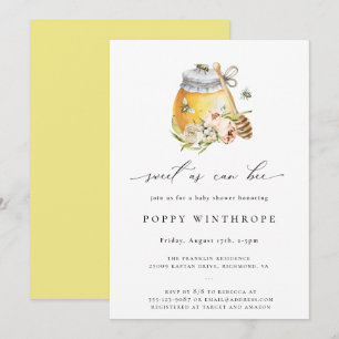 Sweet As Can Bee Baby Shower Invitation