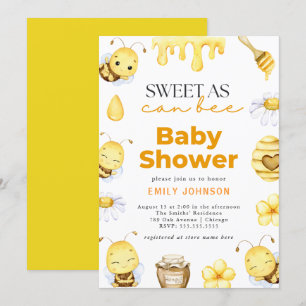 Sweet as Can Bee Baby Shower Invitation