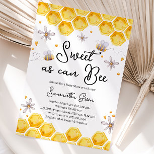 Sweet as can Bee Baby Shower Invitation