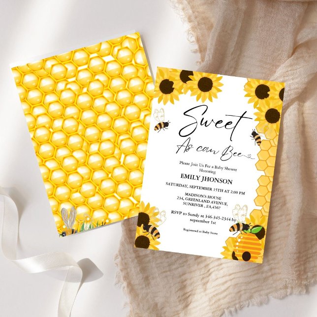 Sweet as can bee baby shower invitation (Creator Uploaded)