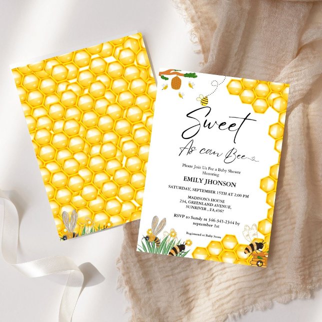 Sweet as can bee baby shower invitation (Creator Uploaded)