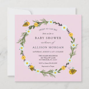 Sweet As Can Bee Baby Shower Invitation