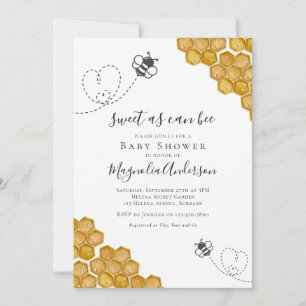 Sweet as Can Bee Baby Shower Invitation