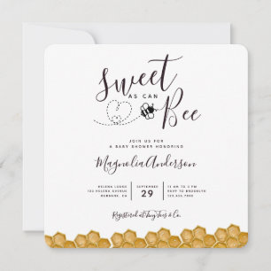 Sweet as Can Bee Baby Shower Invitation