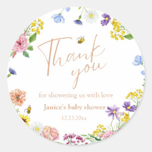 Sweet As Can Bee Baby Shower Thank You Classic Round Sticker
